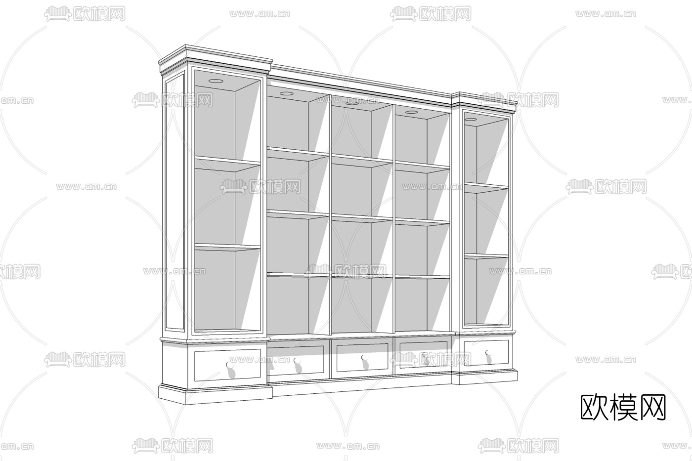 现代实木衣柜免费su模型下载
