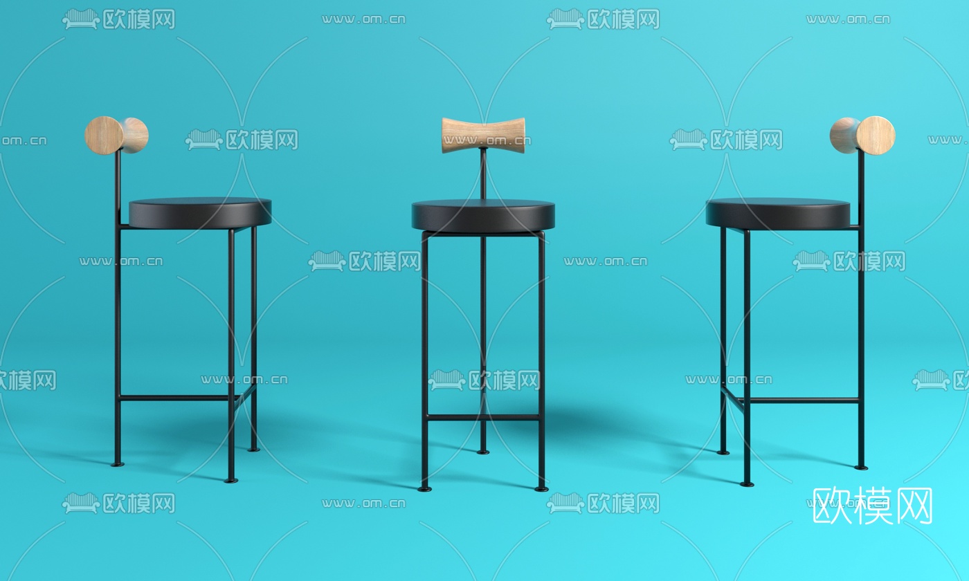 现代吧台椅3d模型