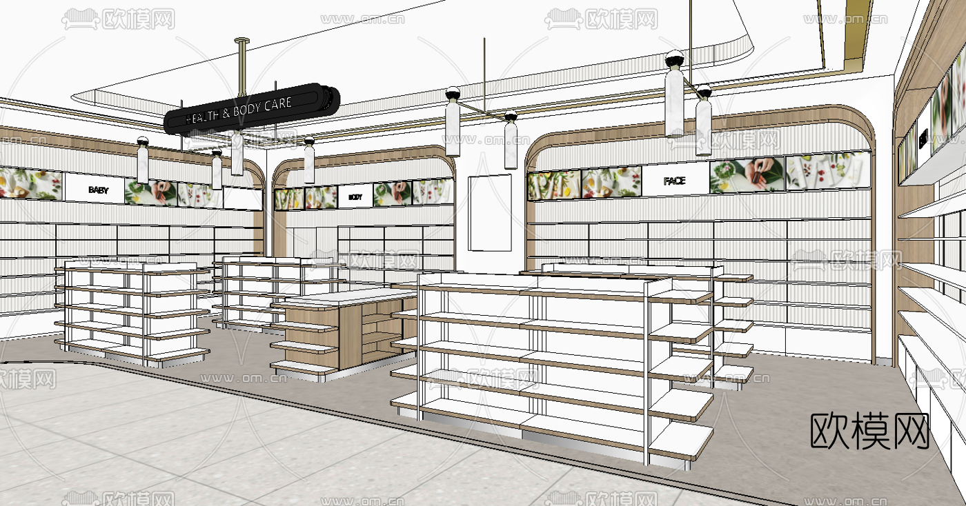 现代百货超市su模型下载（渲染图5）