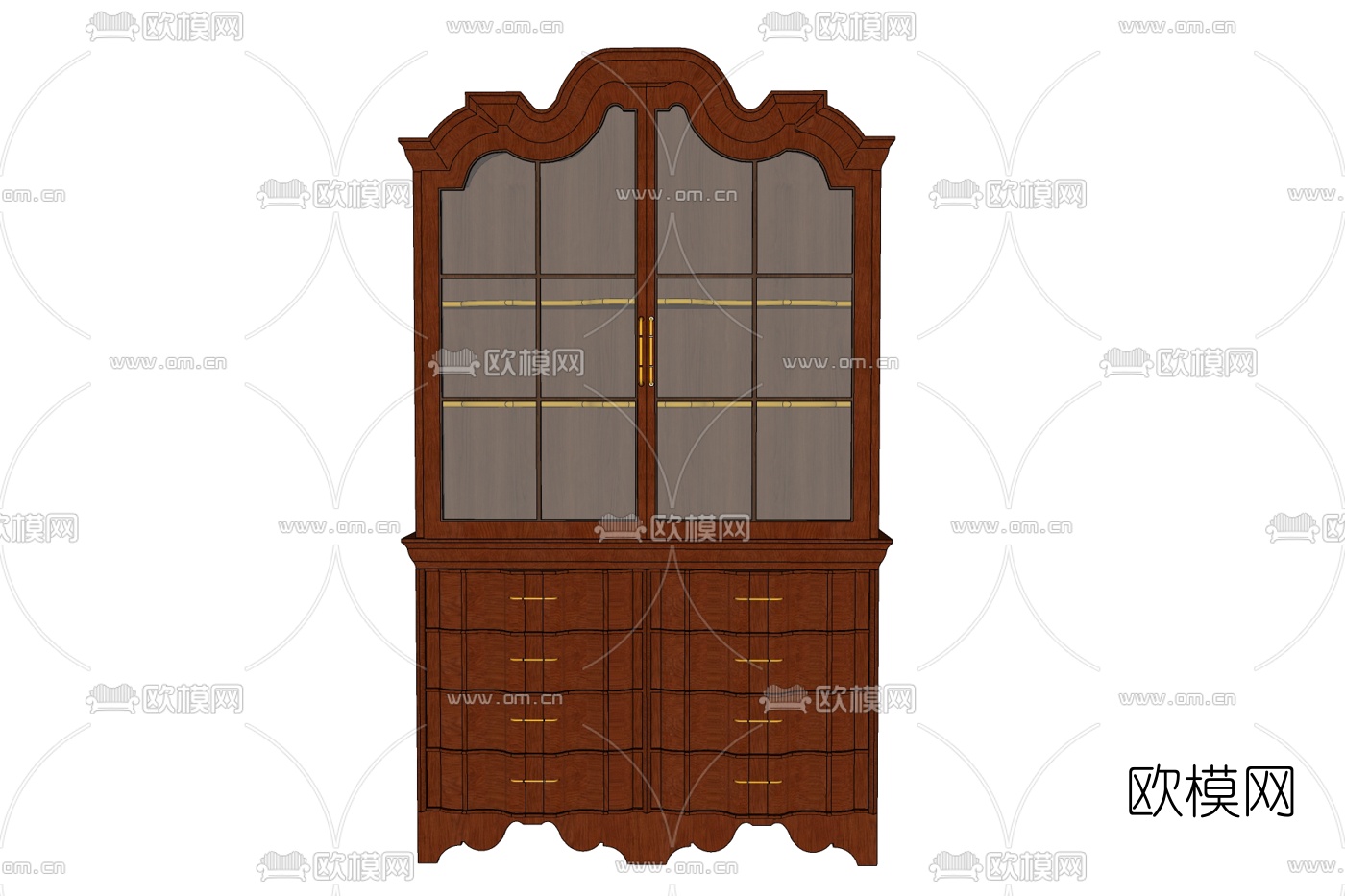 欧式实木装饰柜免费su模型下载