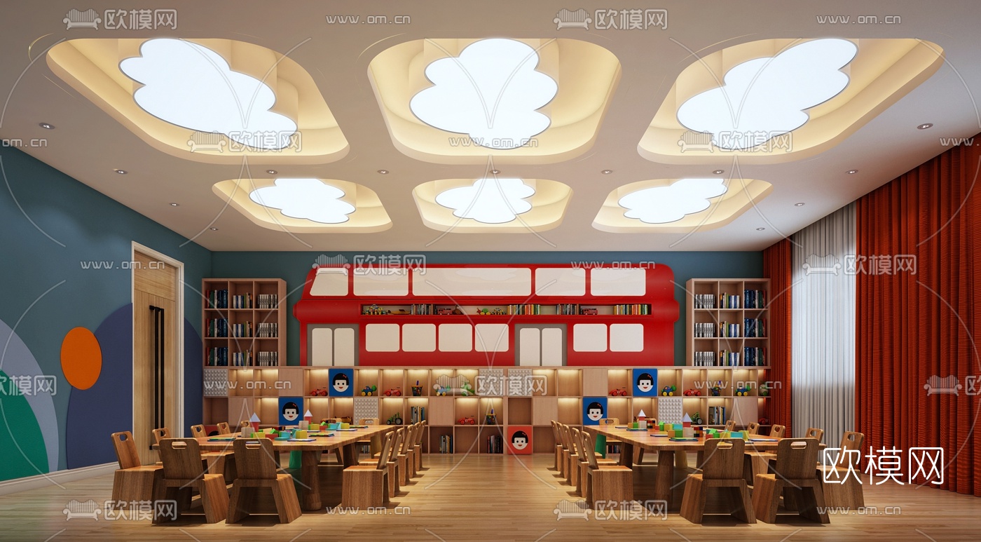 北欧幼儿园娱乐场所3d模型下载