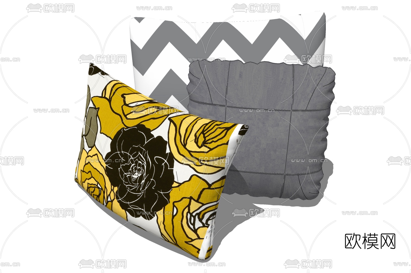 现代抱枕免费su模型下载