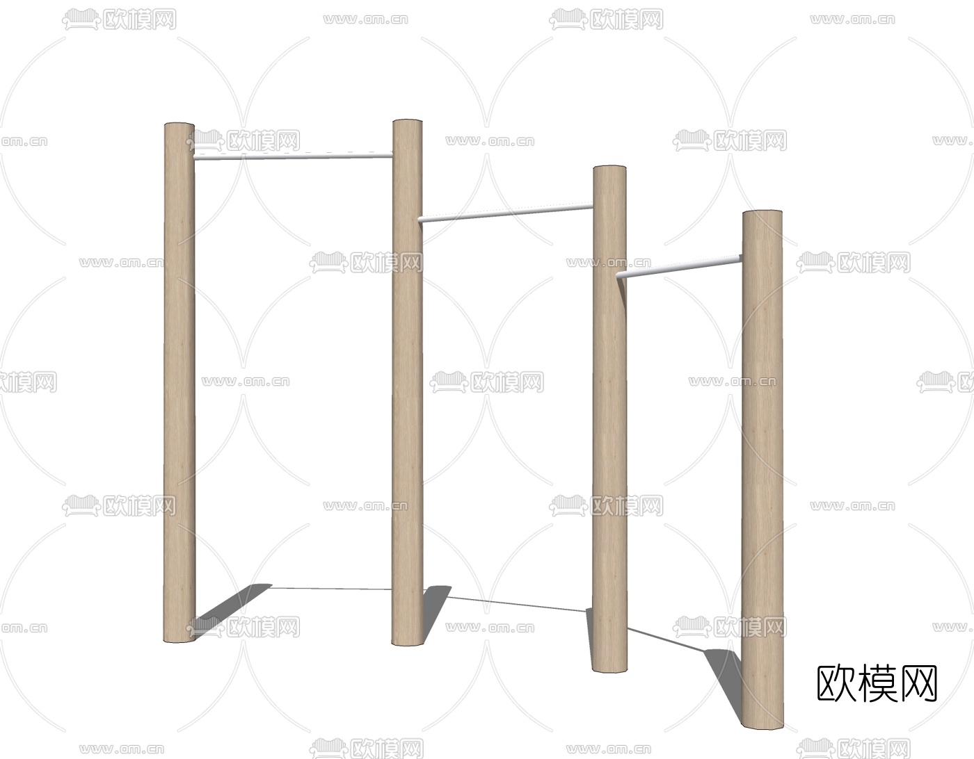 现代户外健身器材免费su模型下载