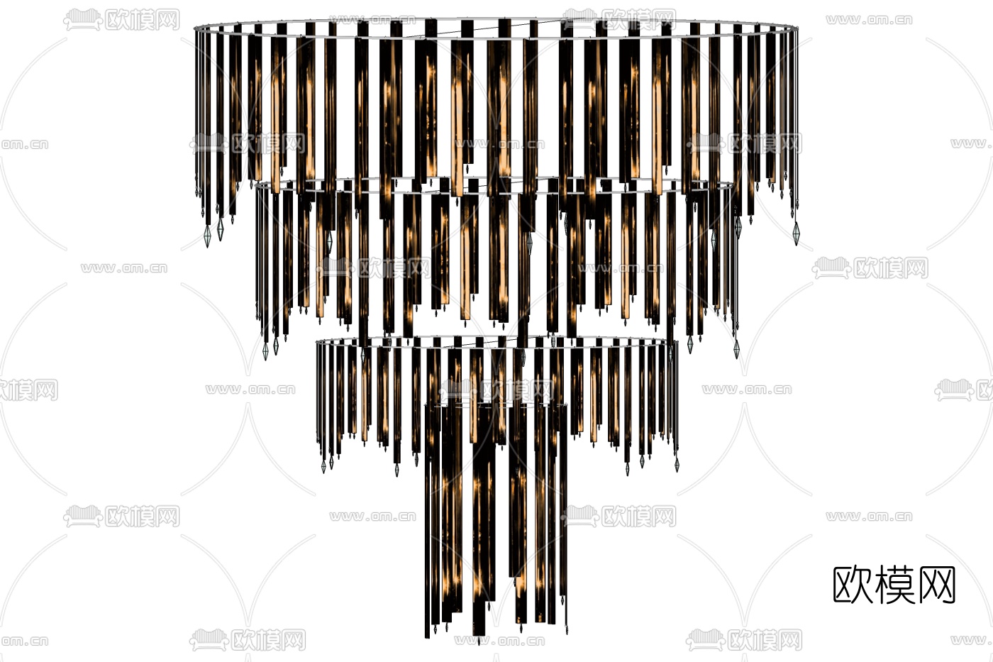 现代水晶吊灯免费su模型下载