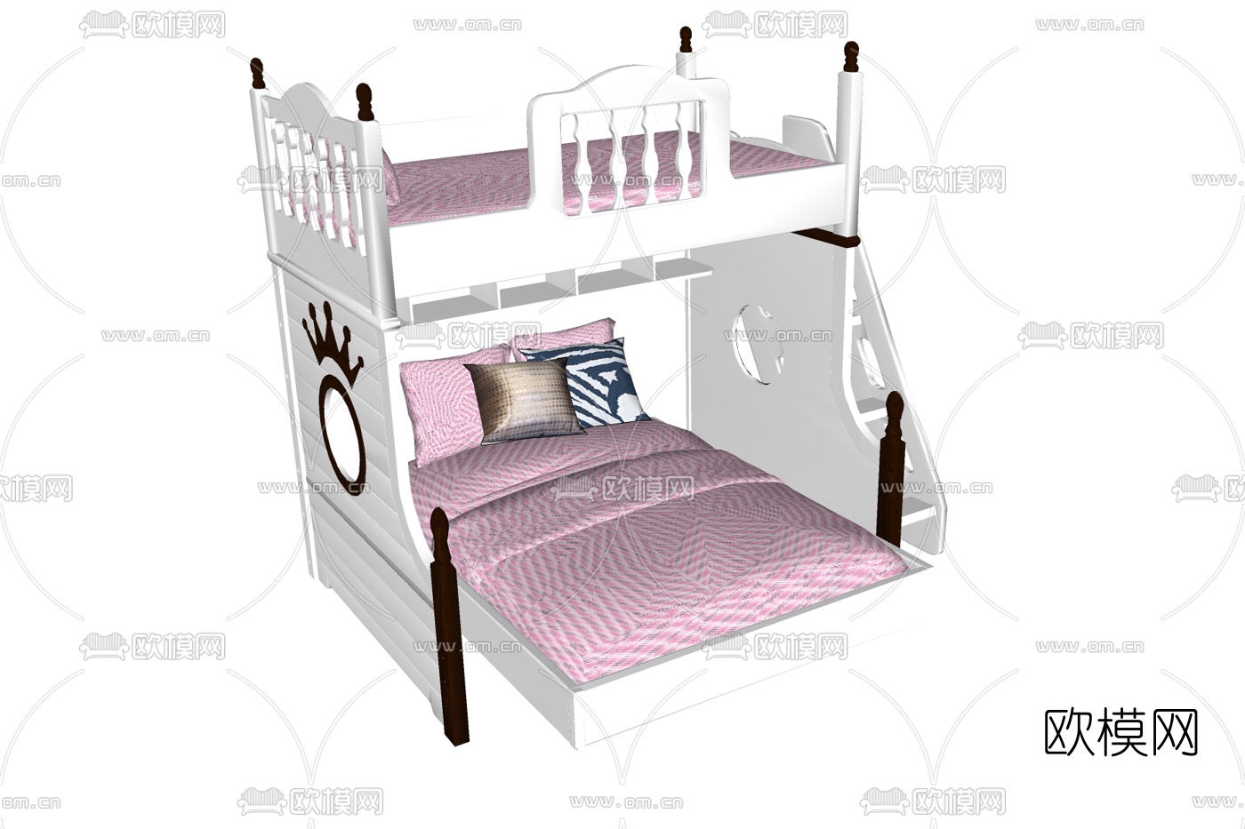 欧式双人床免费su模型下载