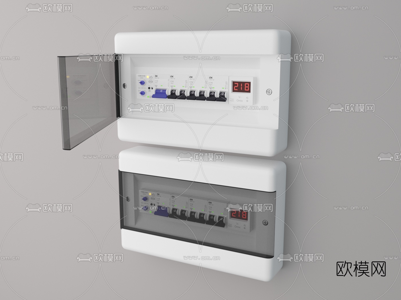 现代电源开关空开箱电闸3D模型