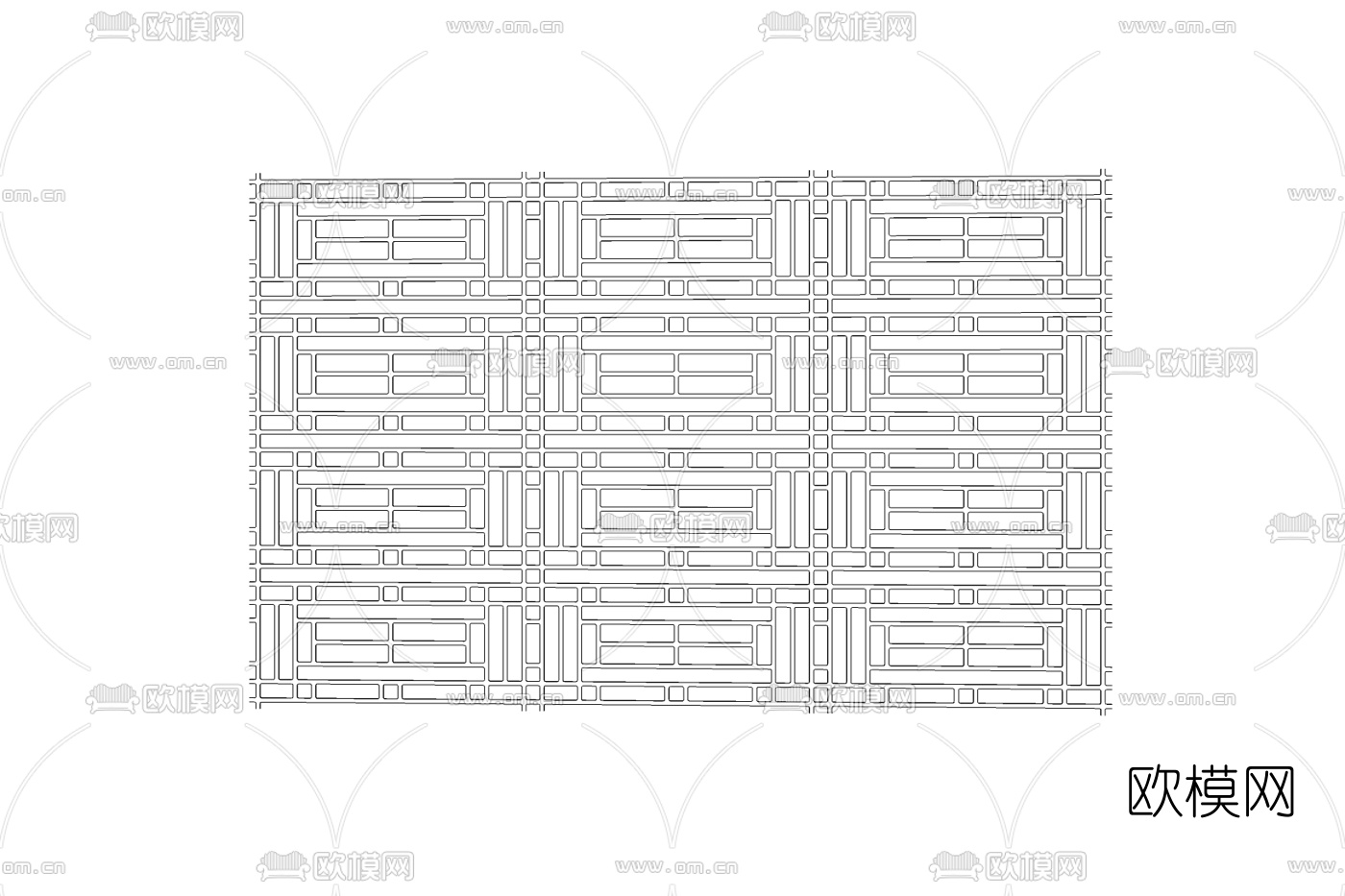 现代金属隔断免费su模型下载