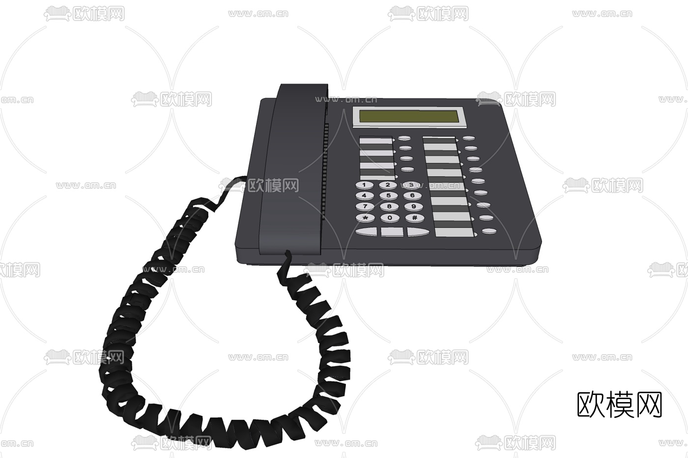 现代办公座机免费su模型下载