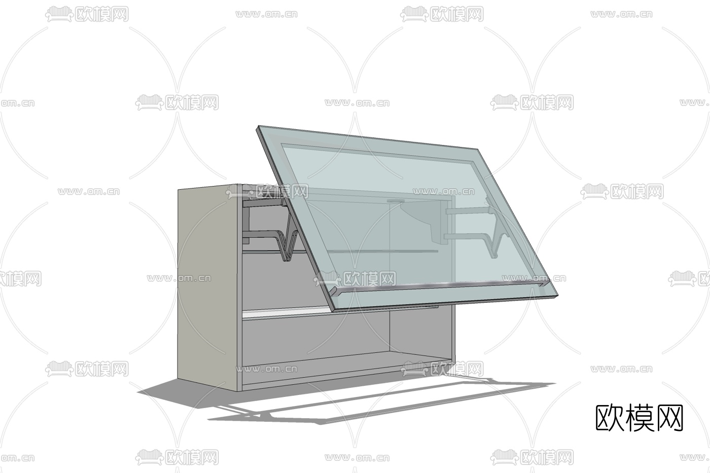 现代壁挂碗柜免费su模型下载