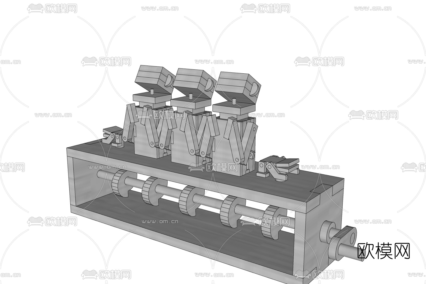 工业风机床免费su模型下载