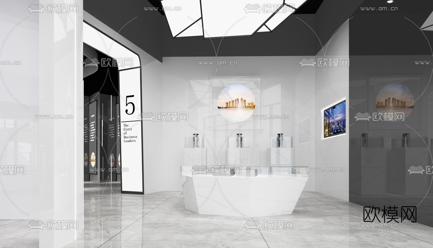 现代科普展厅3d模型