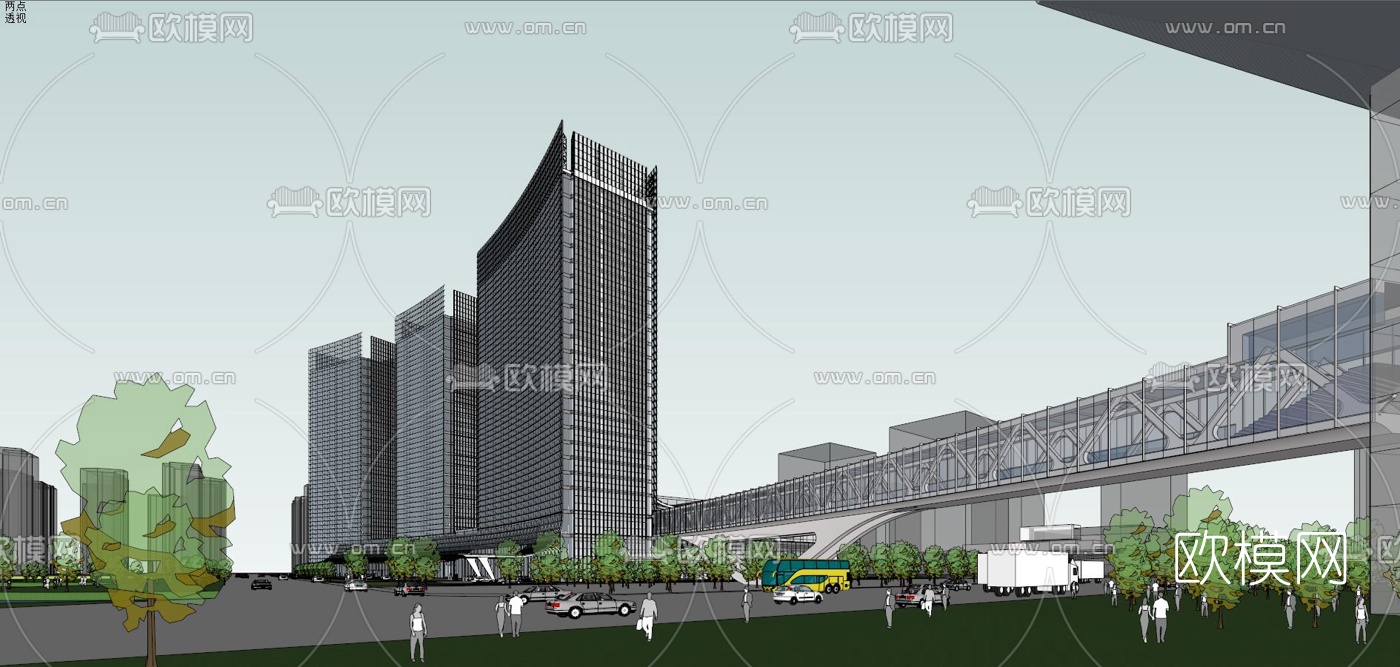现代会展中心su模型下载（渲染图6）