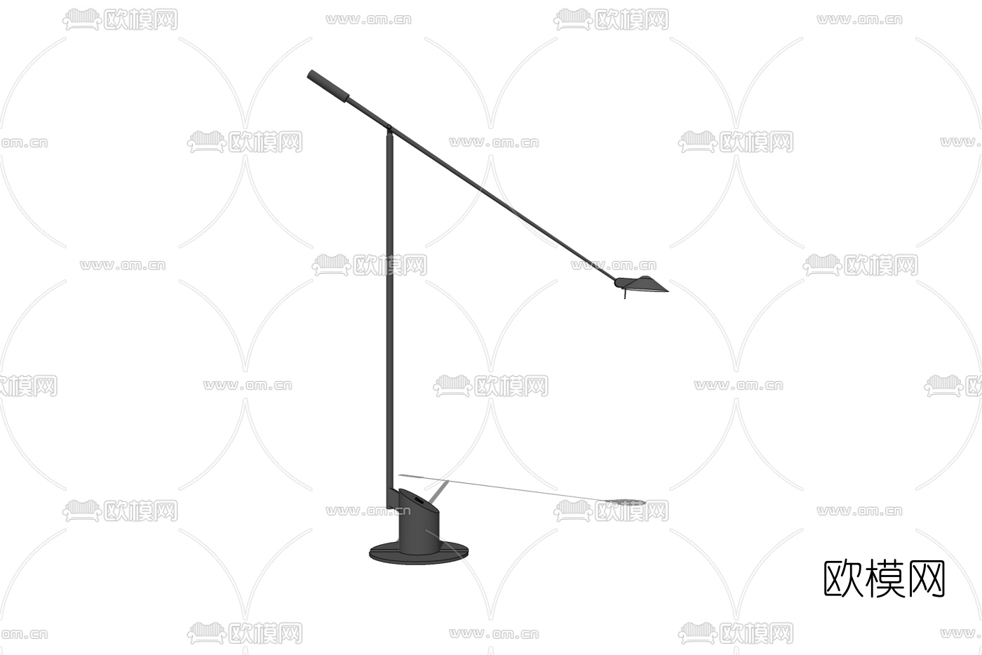 现代金属台灯免费su模型下载
