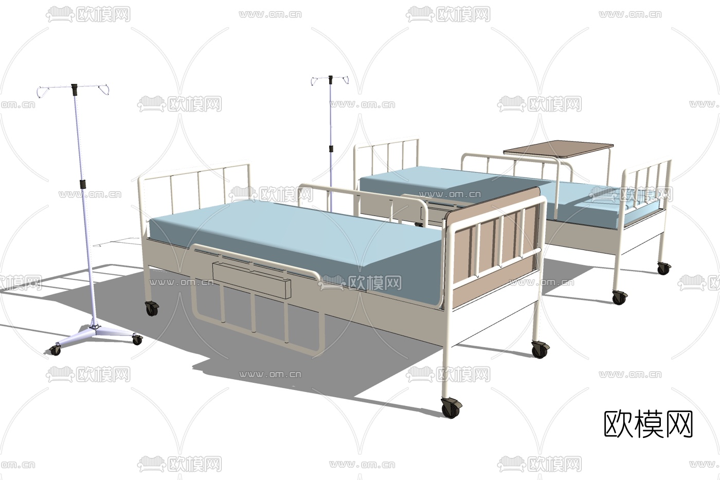 现代病床免费su模型下载