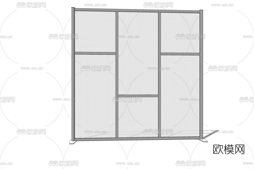 现代隔断屏风免费su模型下载