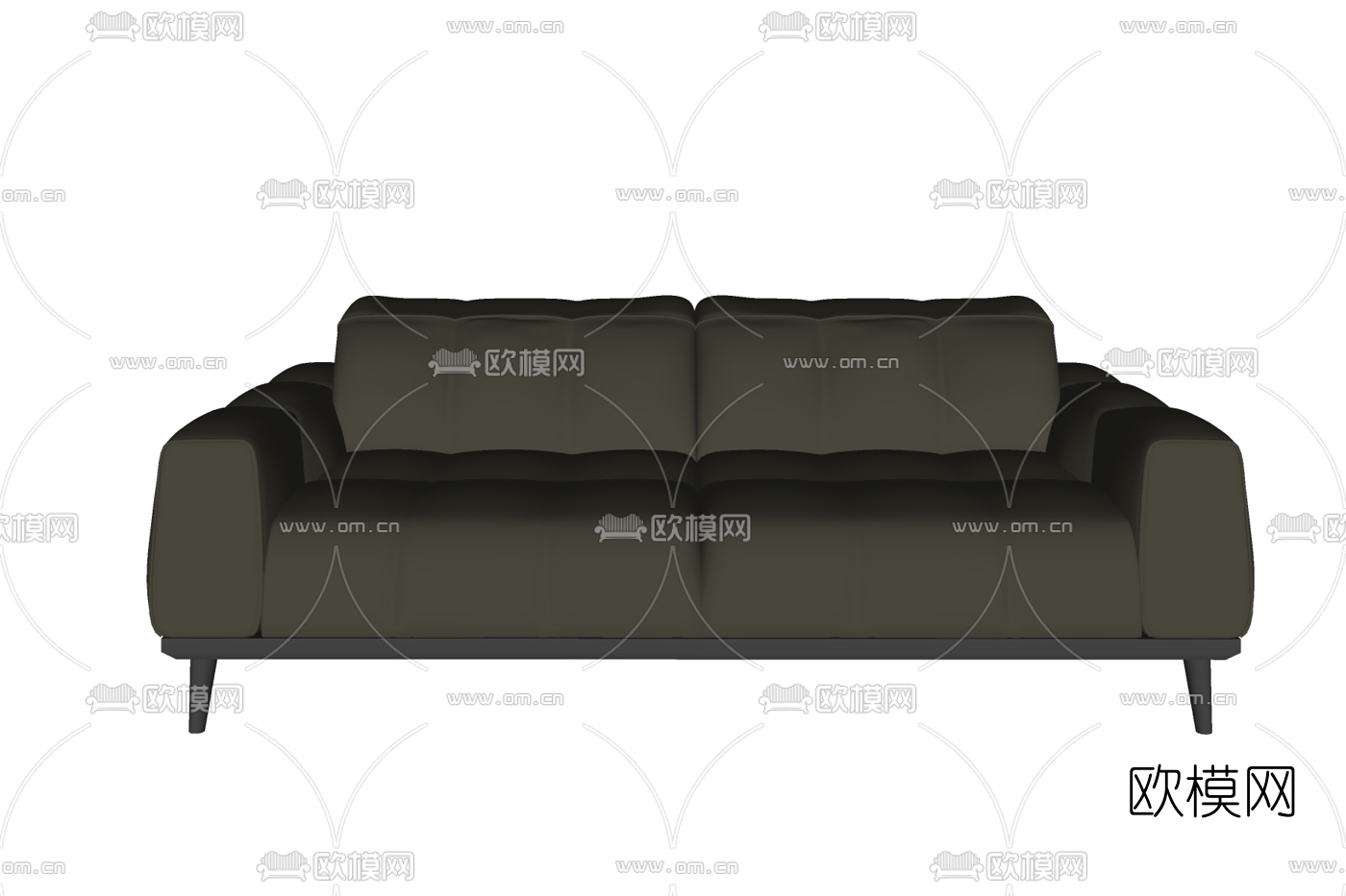 北欧布艺双人沙发免费su模型下载