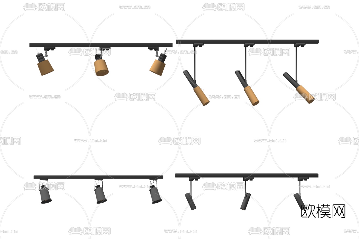 现代金属吊灯免费su模型下载