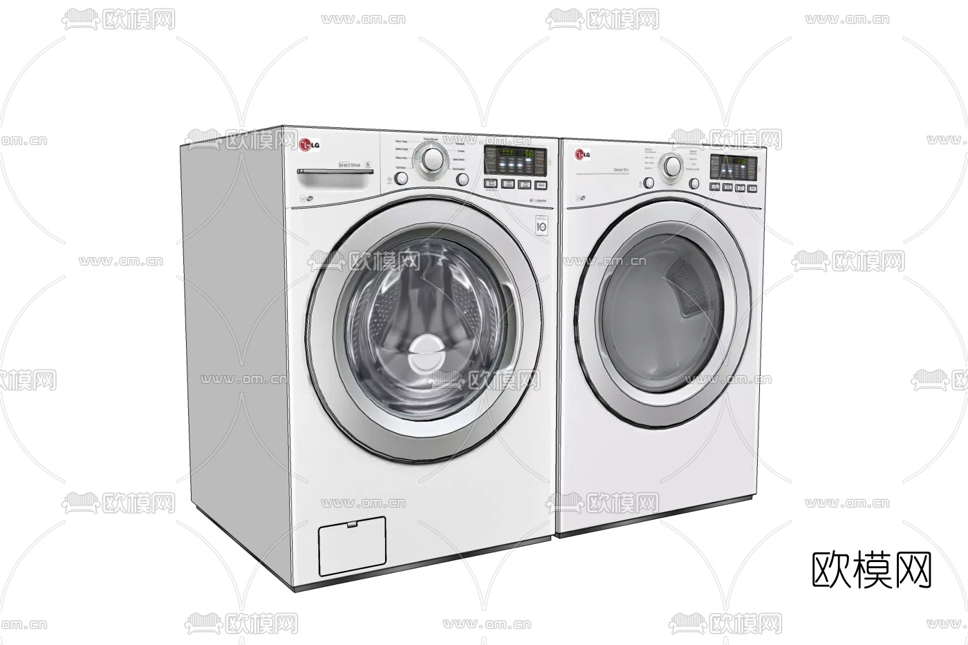 现代洗衣机免费su模型下载