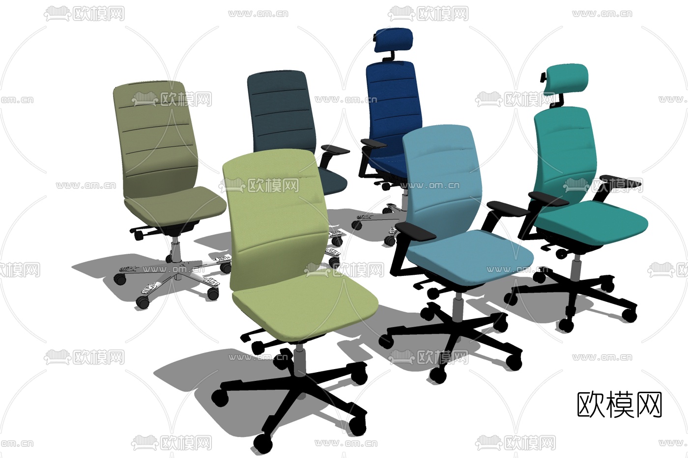 现代布艺办公椅免费su模型下载