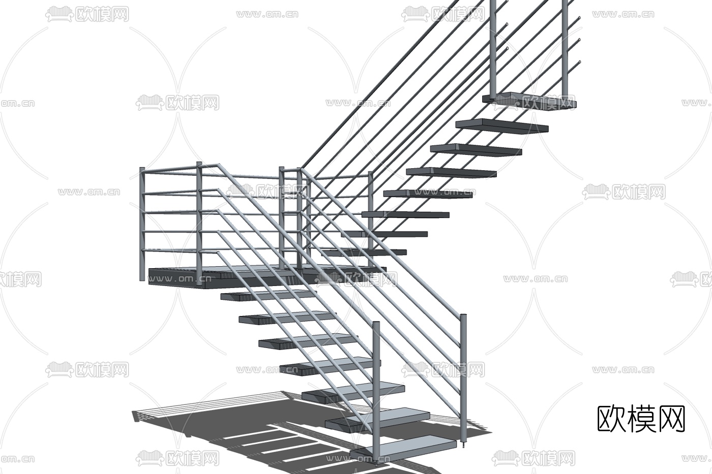 工业风楼梯免费su模型下载