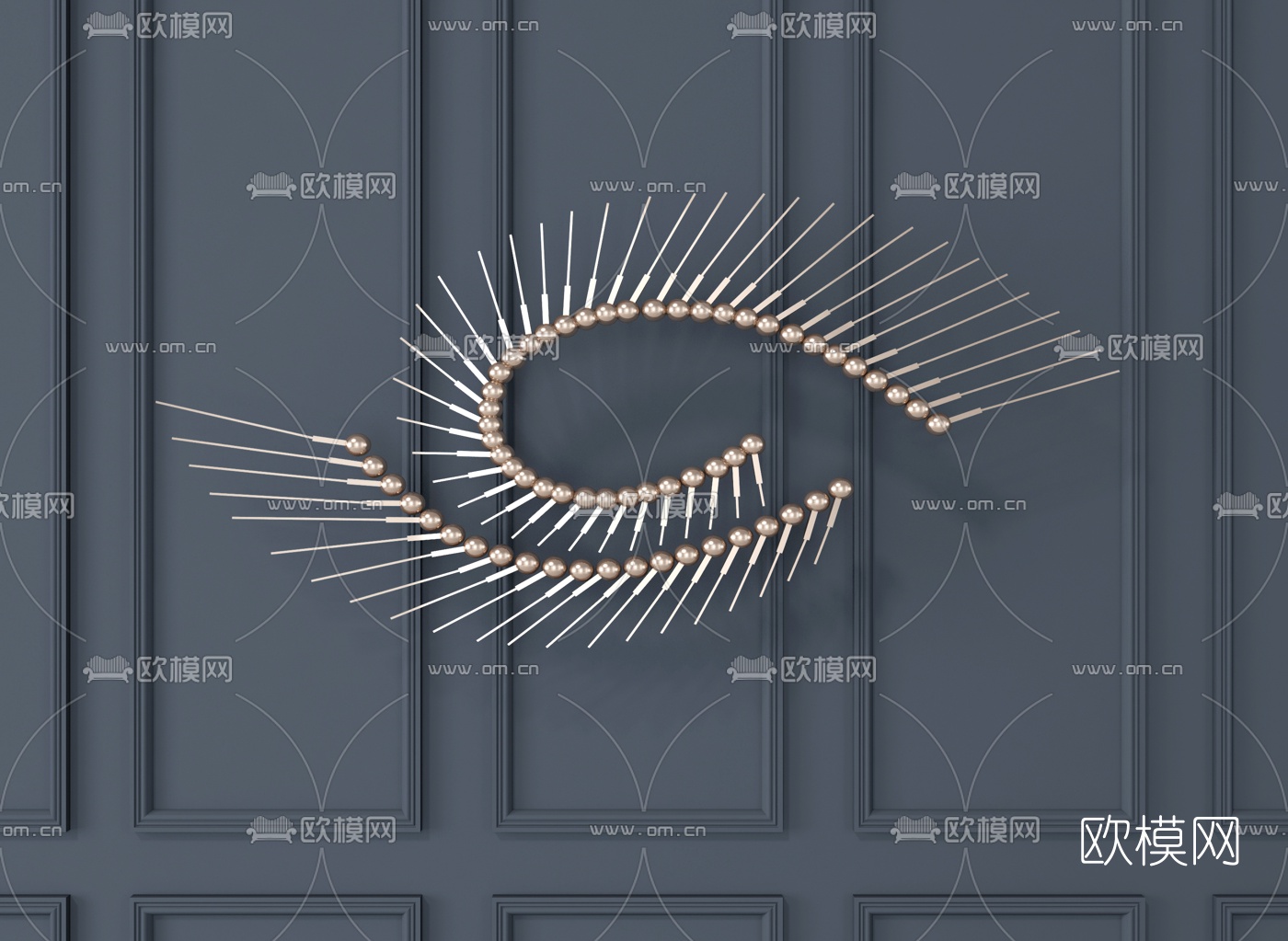 现代金属墙饰挂件3d模型