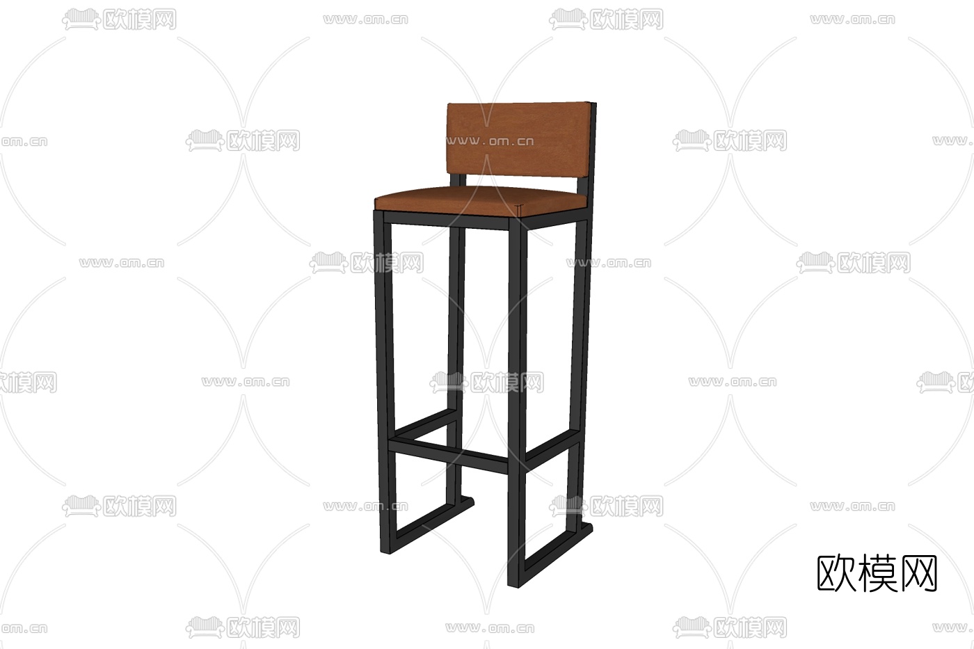 现代实木吧台椅免费su模型下载