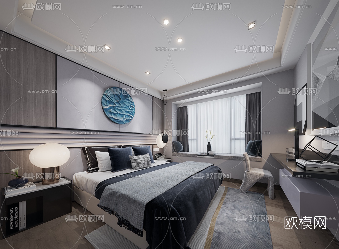现代主人房卧室3d模型