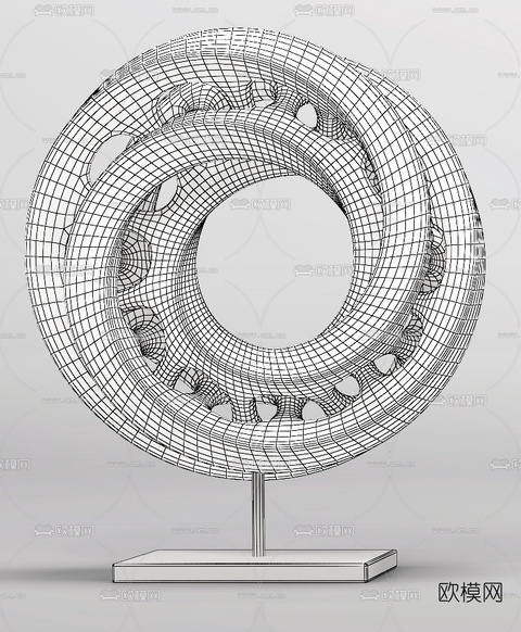 现代极简个性雕塑3d模型下载(渲染图2)