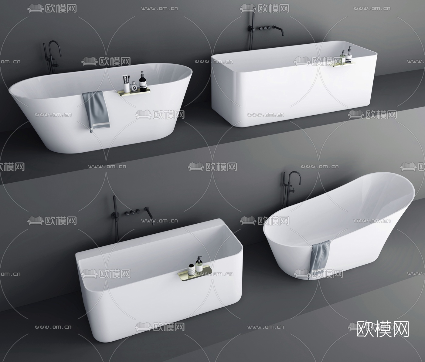 现代陶瓷浴缸3d模型