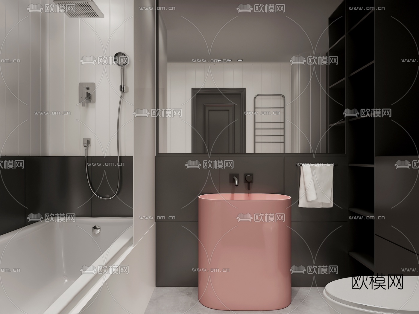 现代简约卫生间3d模型
