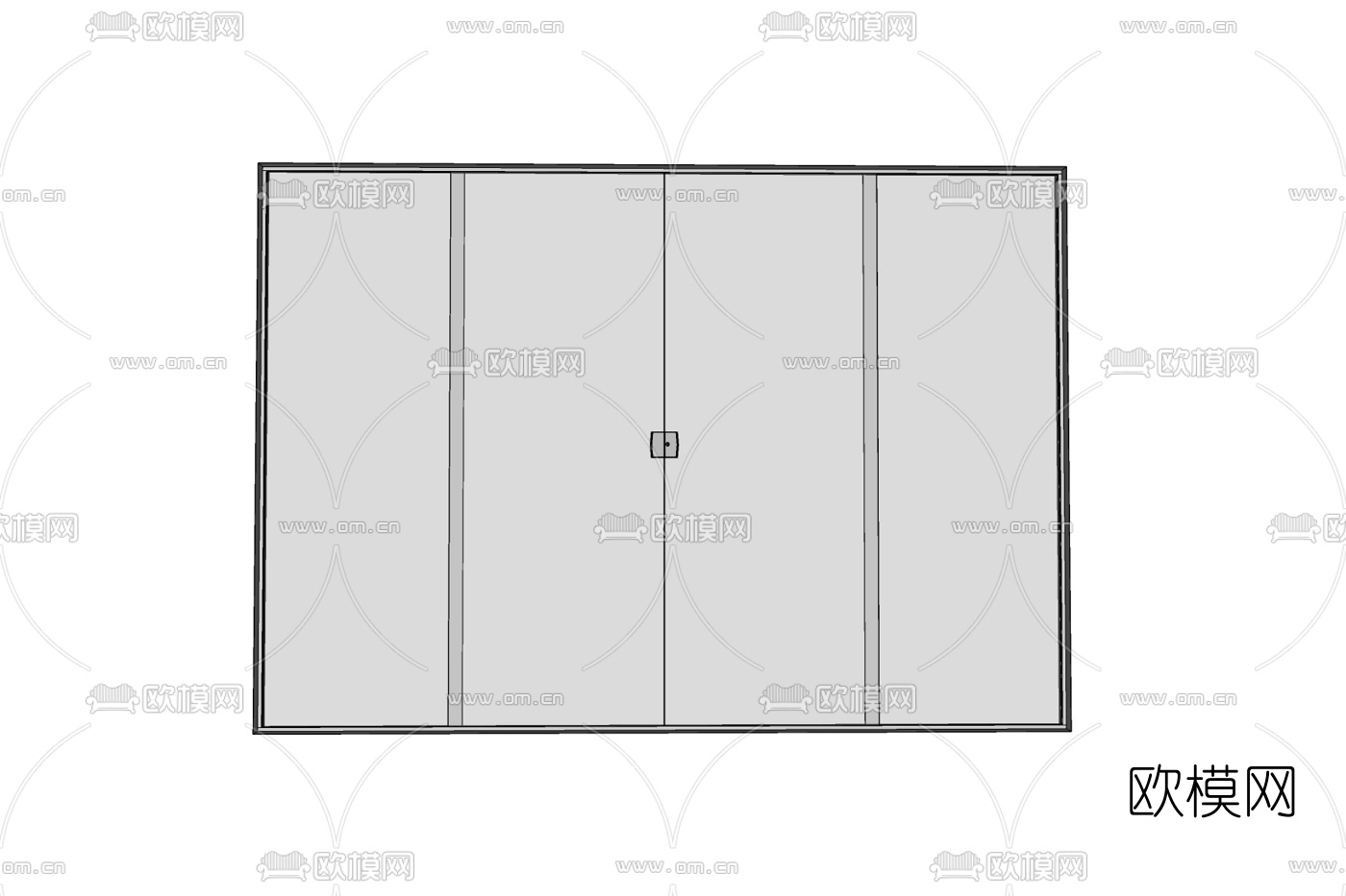 现代实木衣柜免费su模型下载