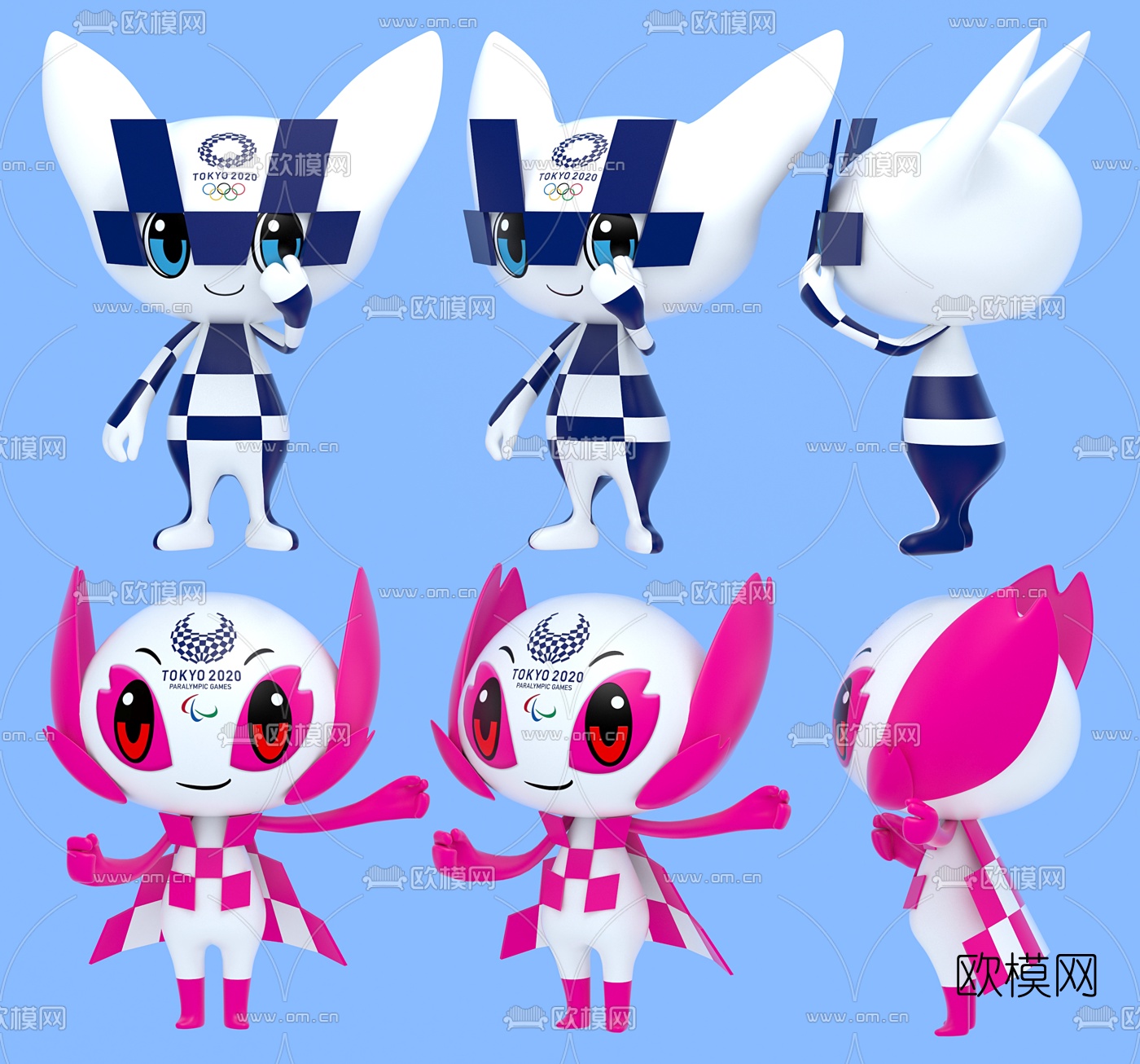 现代东京奥运会吉祥物3d模型下载（渲染图1）
