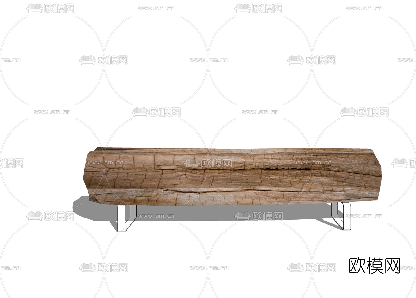自然风实木长凳子免费su模型下载