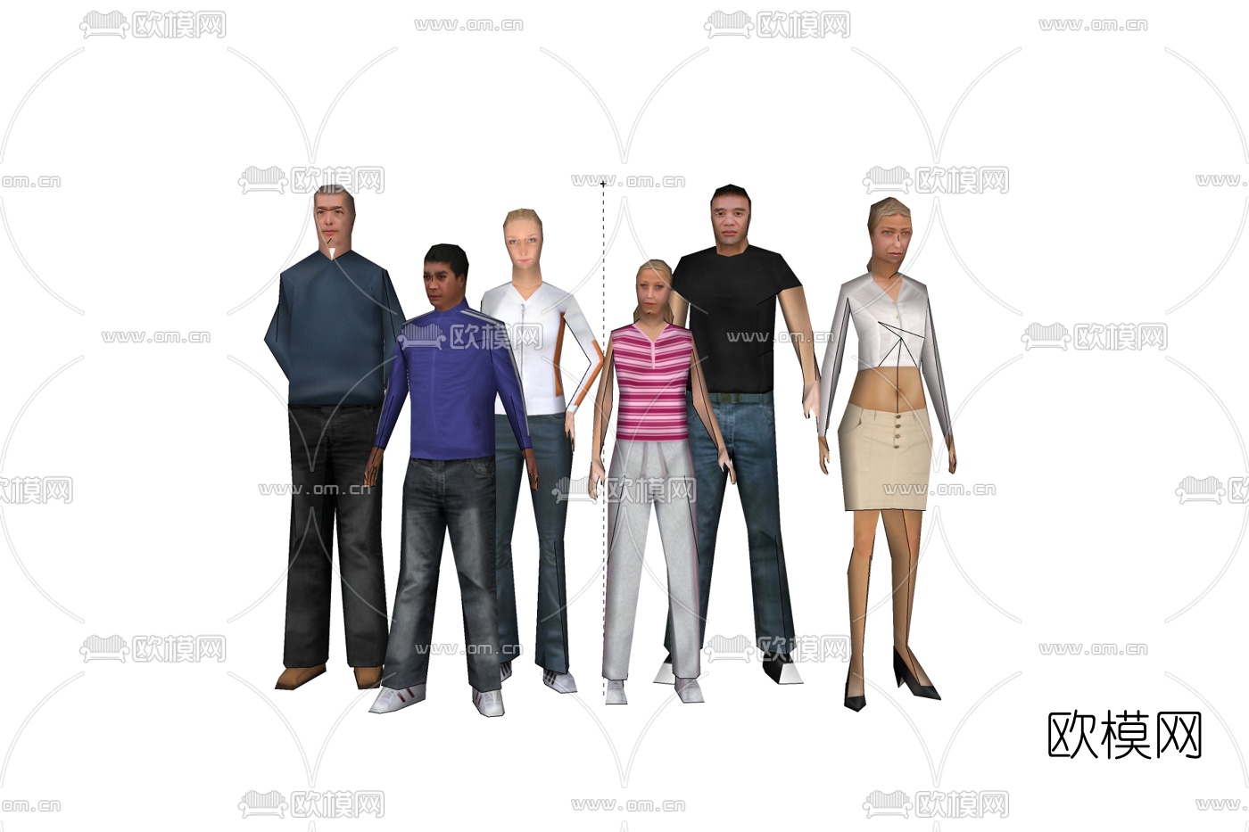 现代站姿人物免费su模型下载