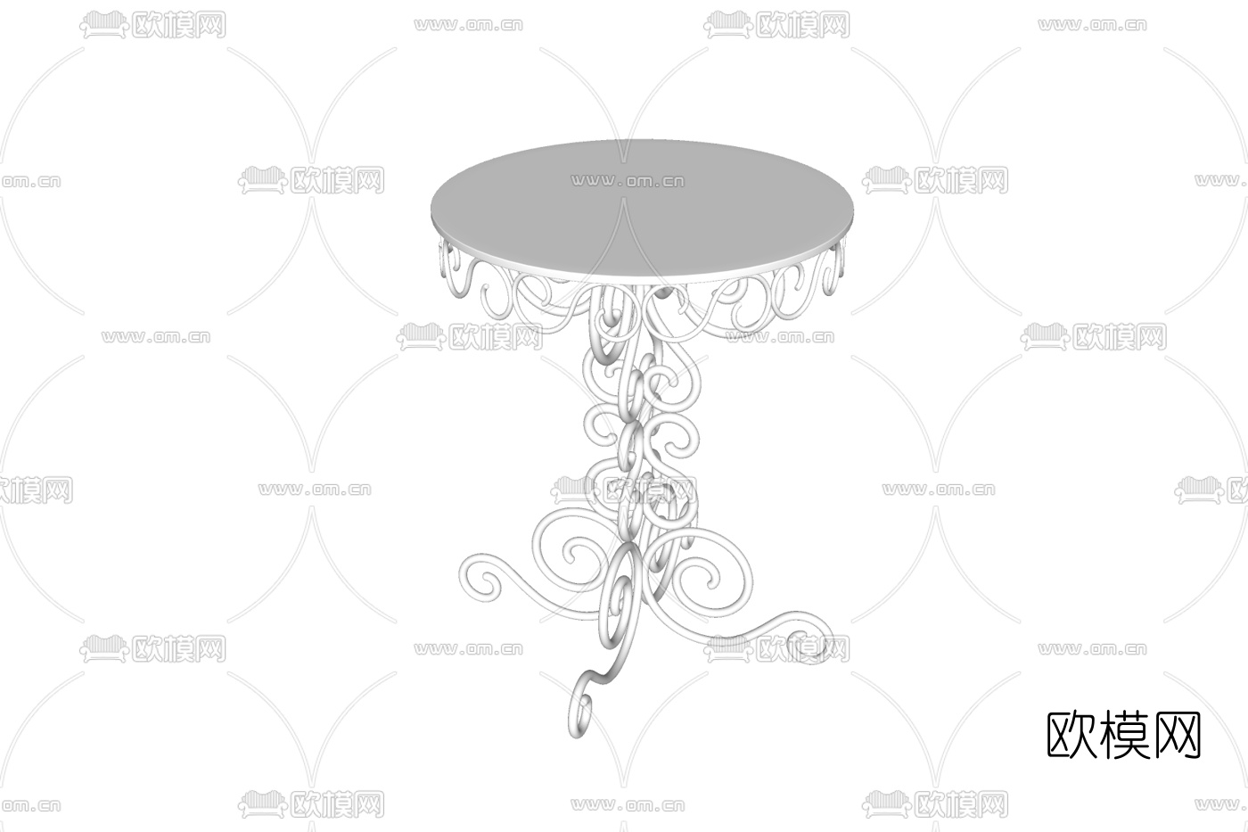 欧式圆几免费su模型下载