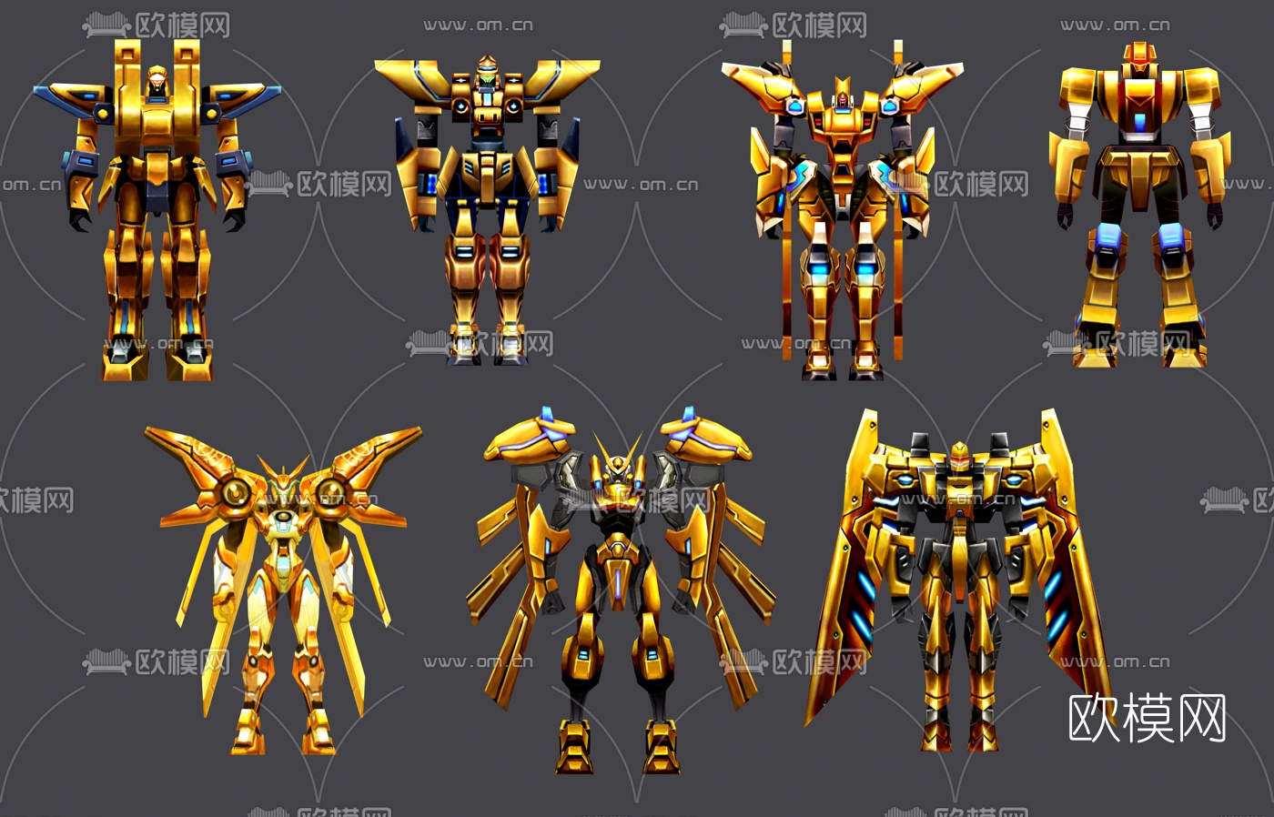 现代战士型变形机器人3d模型