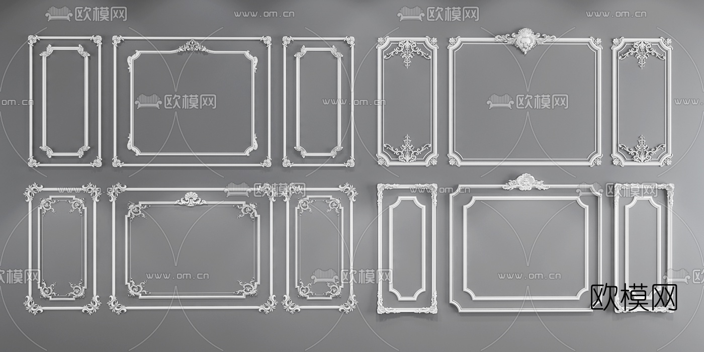 欧式石膏雕花线条3d模型