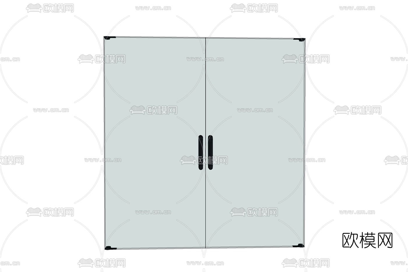 现代玻璃门免费su模型下载