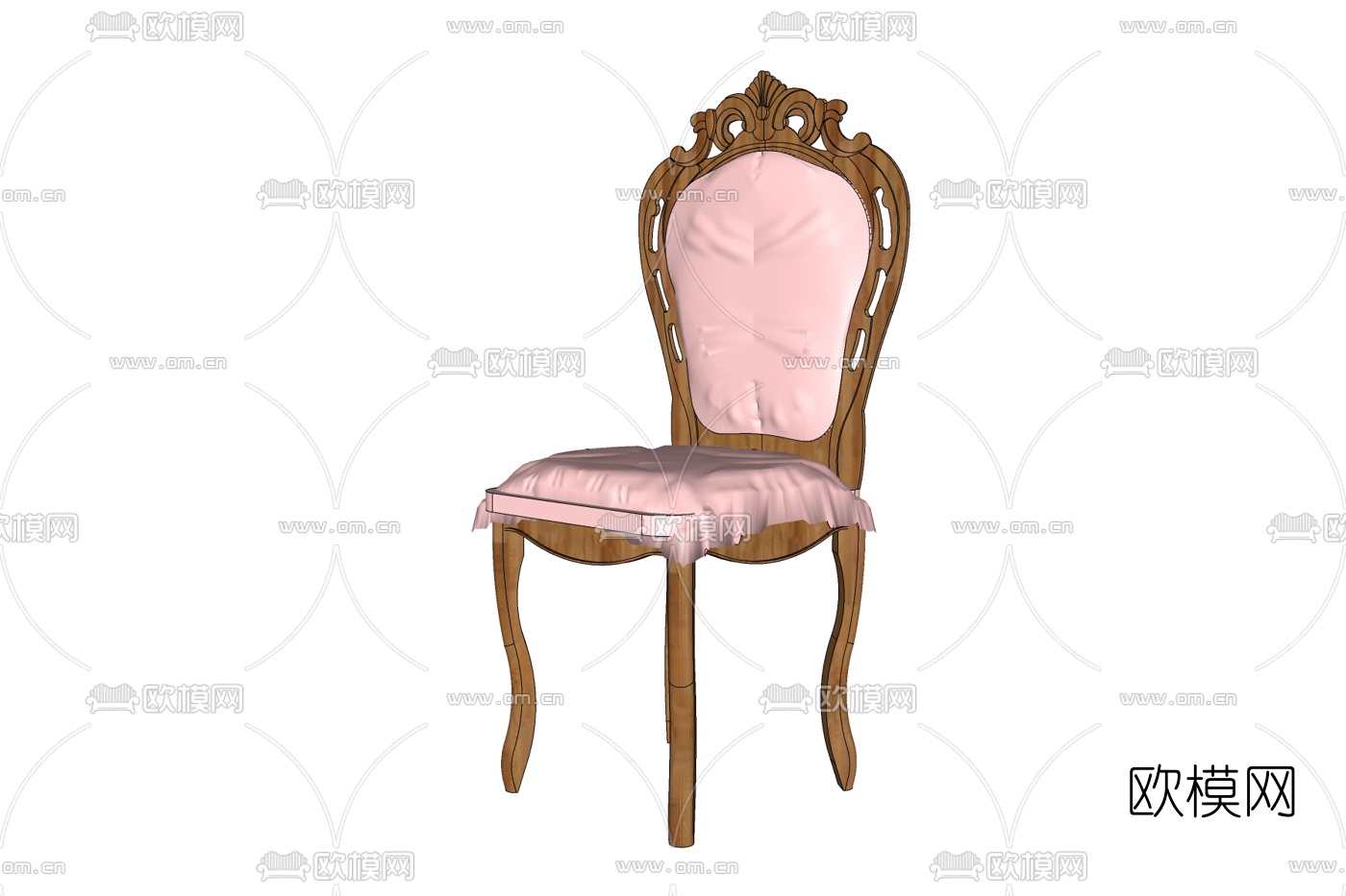 欧式实木单椅免费su模型下载