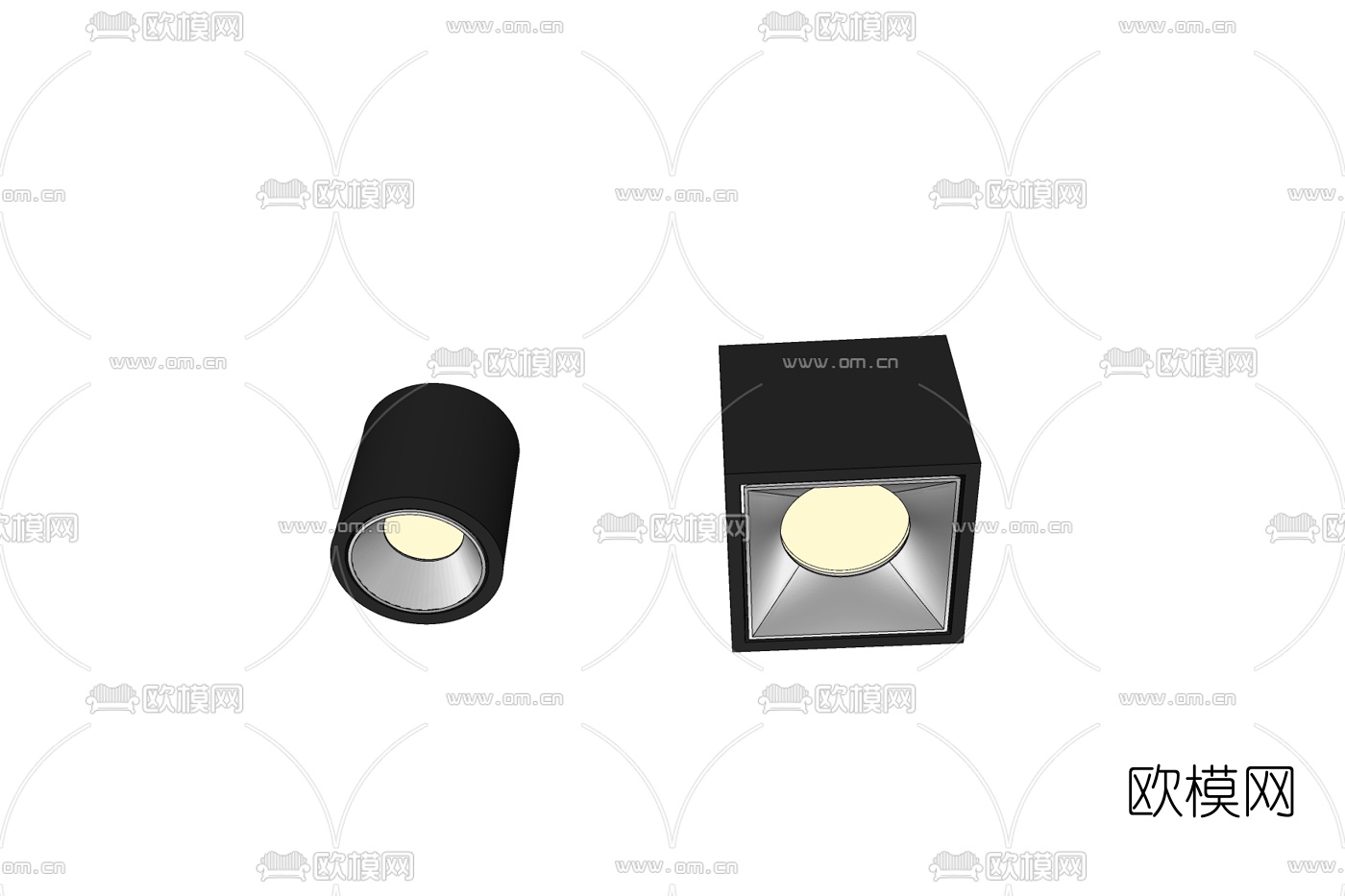 现代筒灯免费su模型下载