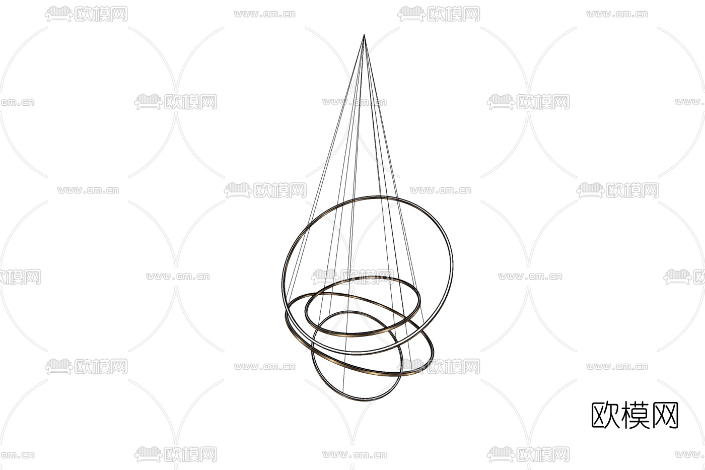 现代吊灯免费su模型下载