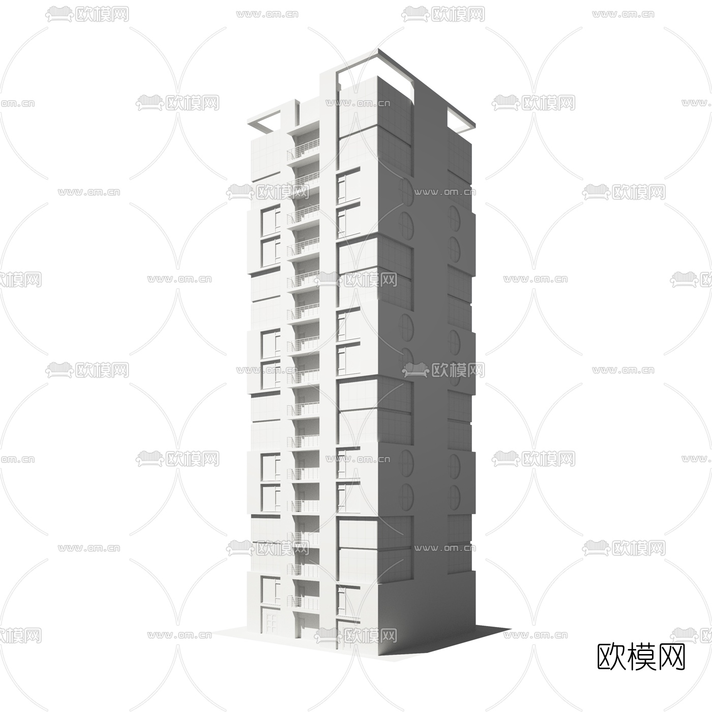 现代办公楼外观免费3d模型