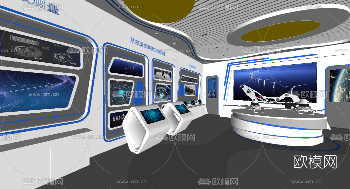 现代科技展厅su模型下载（渲染图4）