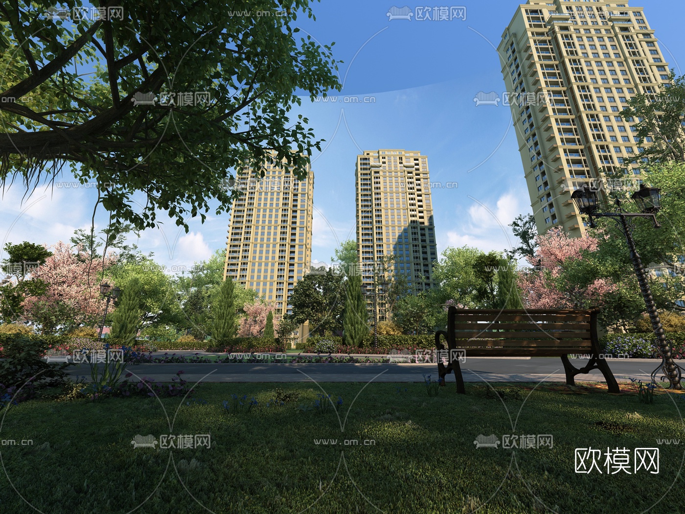 现代住宅园林景观3d模型