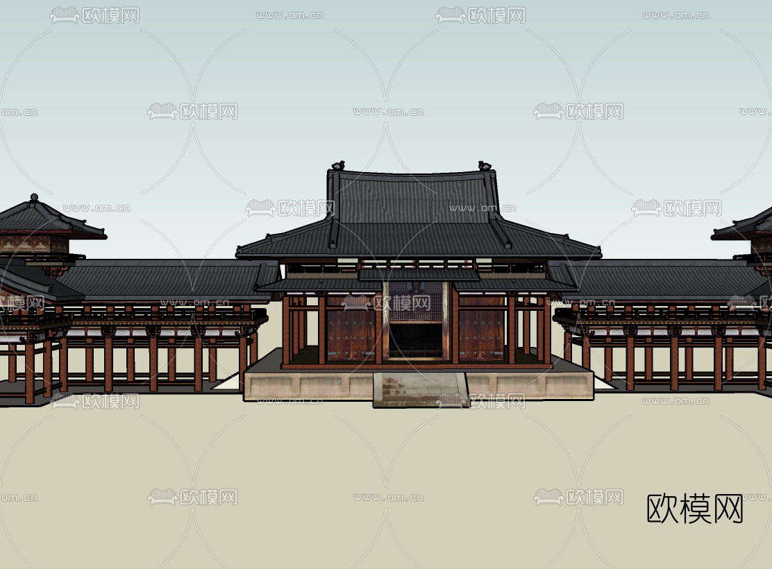 中式古建民房免费su模型下载
