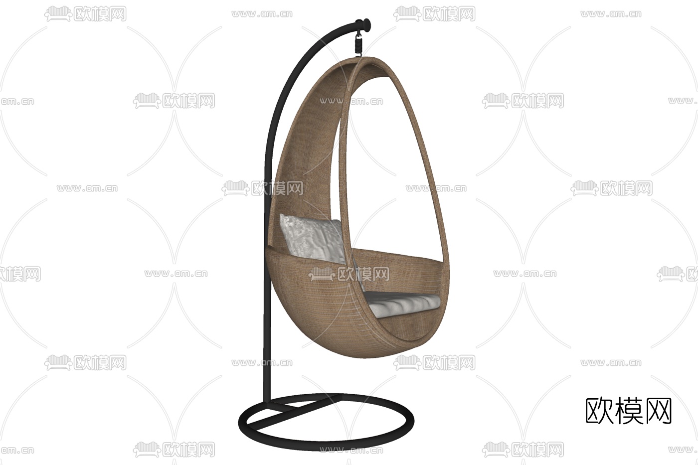 现代藤编吊椅免费su模型下载