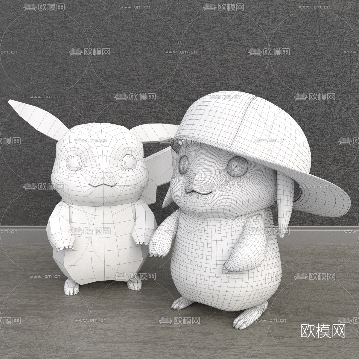 现代皮卡丘玩偶玩具3d模型下载（渲染图4）