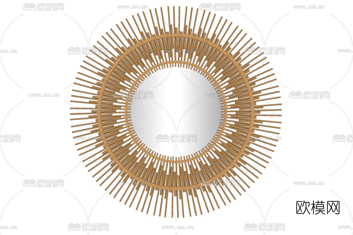现代金属装饰镜免费su模型下载