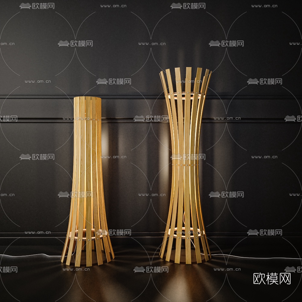 日韩竹编装饰灯3d模型