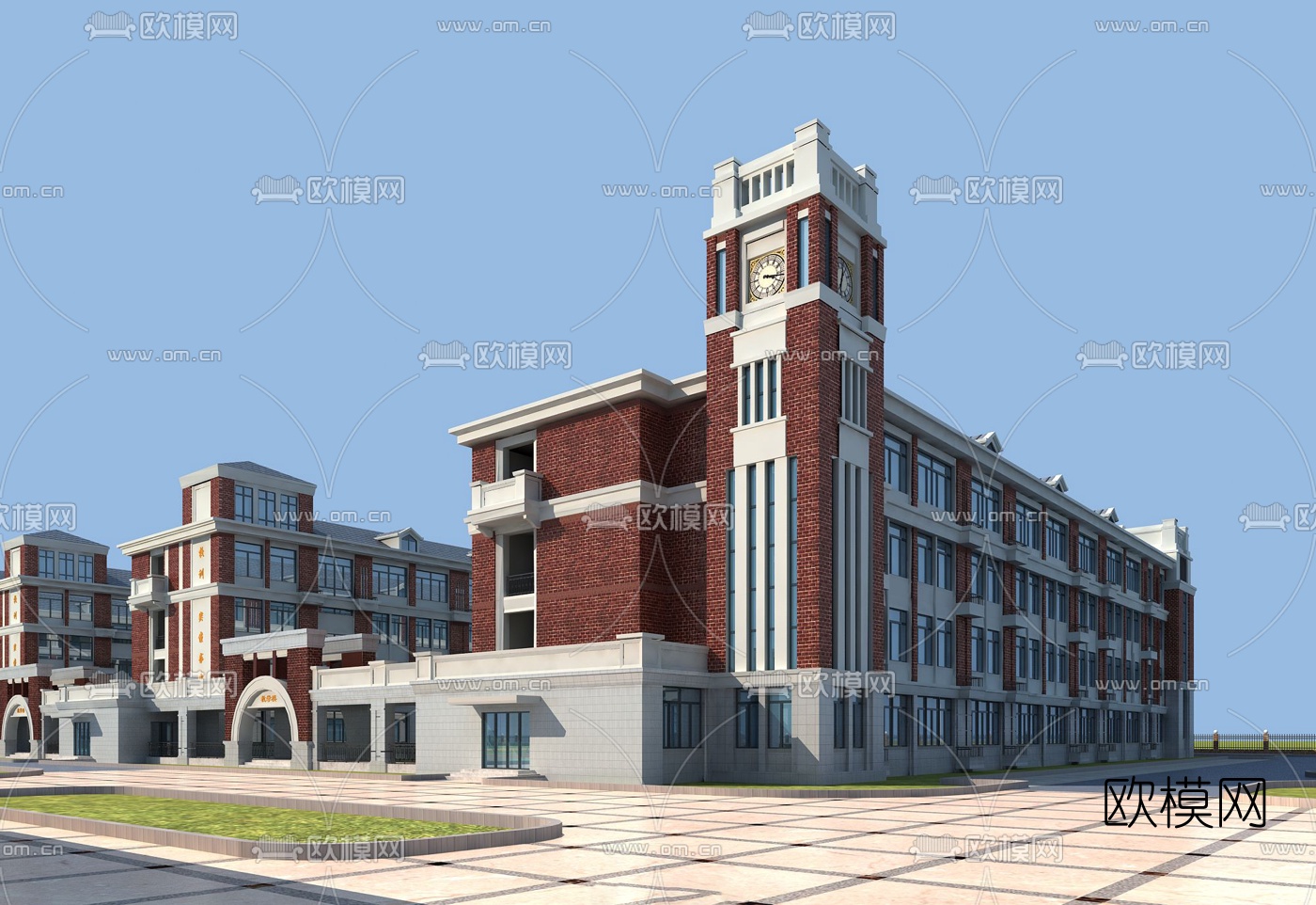 欧式学校su模型下载（渲染图2）